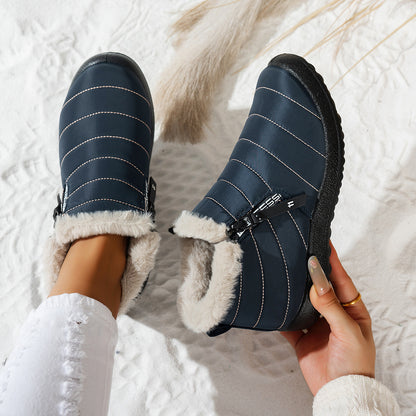 Waterproof Umbrella Cloth Snow Boots Low-top Side Zipper Non-slip Cotton-padded Boots