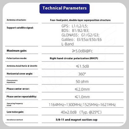 Four Star Full Frequency Measurement Antenna Side Outgoing Line TNC Female Interface