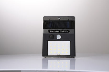 1Pc Solar Light 20 LEDs Outdoor PIR Motion Sensor Lights IP65 Waterproof 120 Degree Sensing Wide Angle Lighting For Garage Front Door Garden Pathway