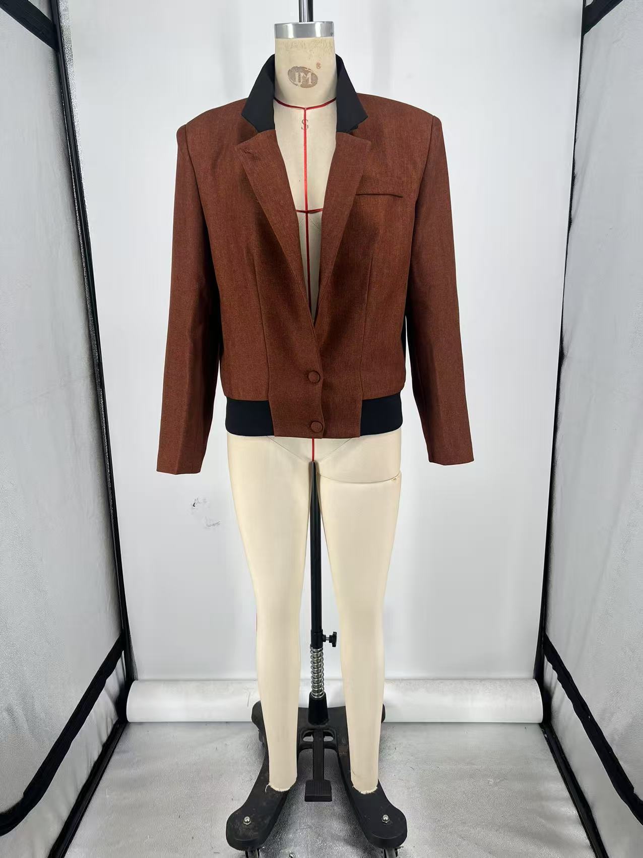 Temperament Padded Shoulder Short Jacket