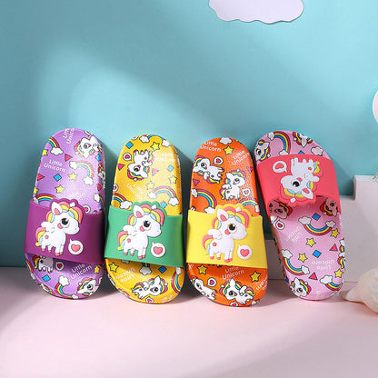 Lovely Boy And Girl Baby Slippers Rainbow