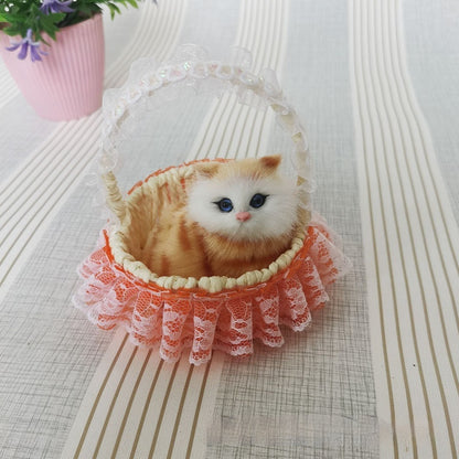 Lace Cabas Cat Fur Ornaments Children's Toys
