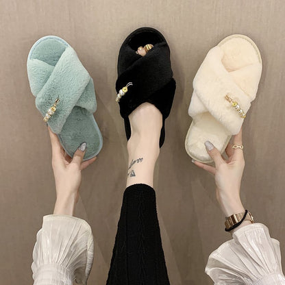 New Cross Cotton Slippers Home Casual Floor Slippers