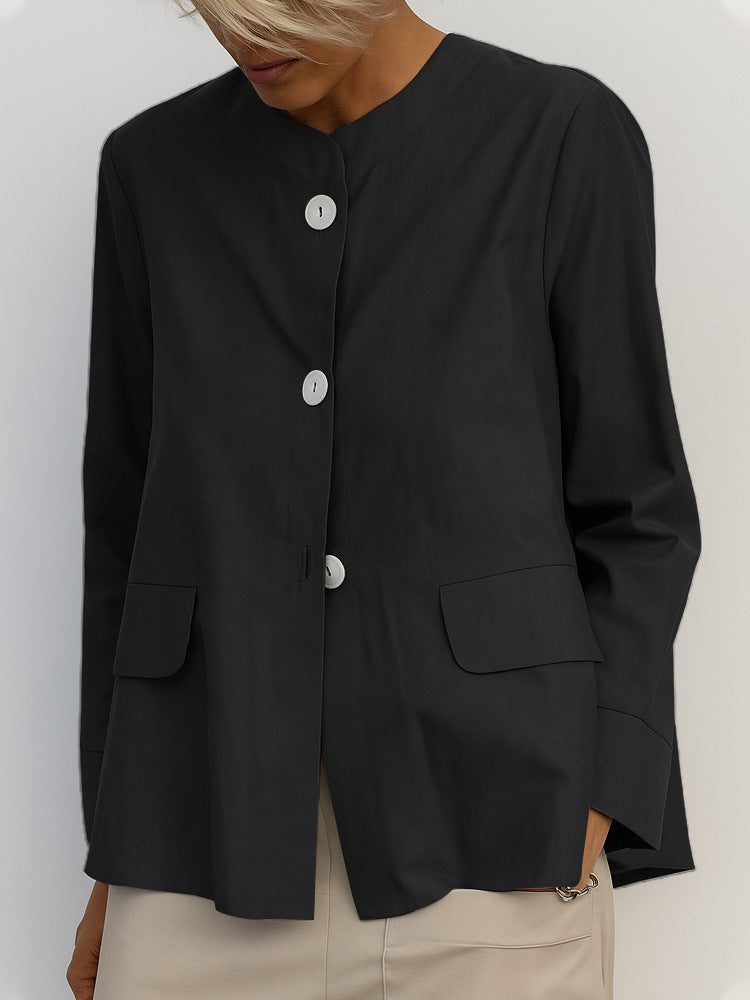 Jacket Women's Casual Temperament Women's Clothing High-end Solid Color Shirt Jacket