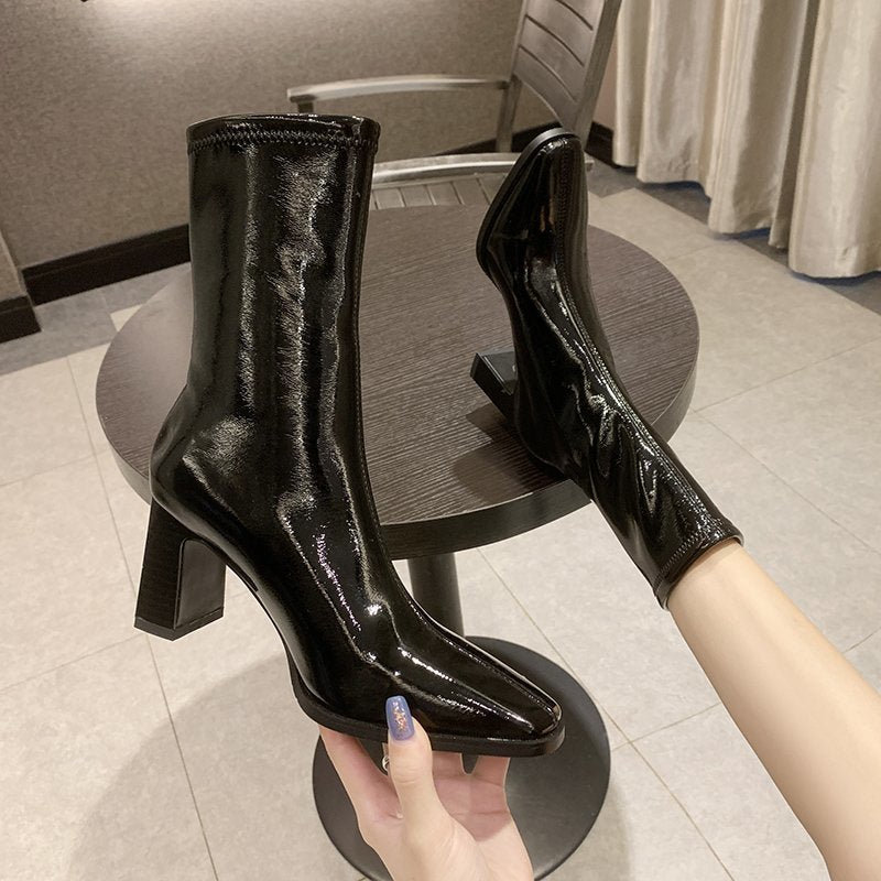 White French Style Autumn And Winter Mid-calf Fashion Snow Boots