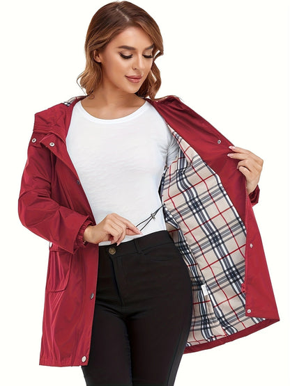 Women's Waterproof Jacket Slim Fit Windbreaker Windproof Jacket