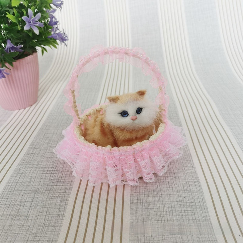 Lace Cabas Cat Fur Ornaments Children's Toys