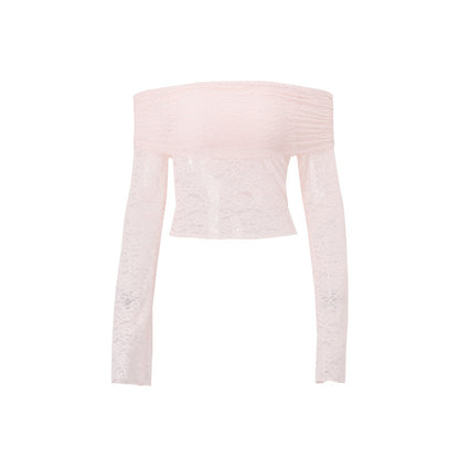 Sweet Lace Top Mid-length Dress Set Women