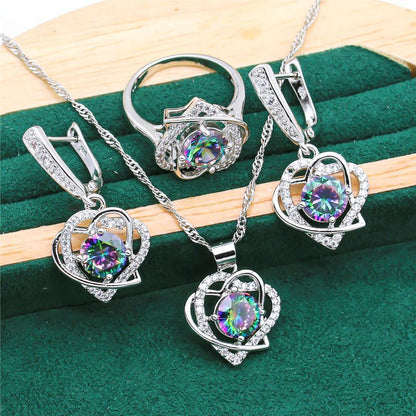 Fashionable Ring Necklace Earring Bracelet Suit