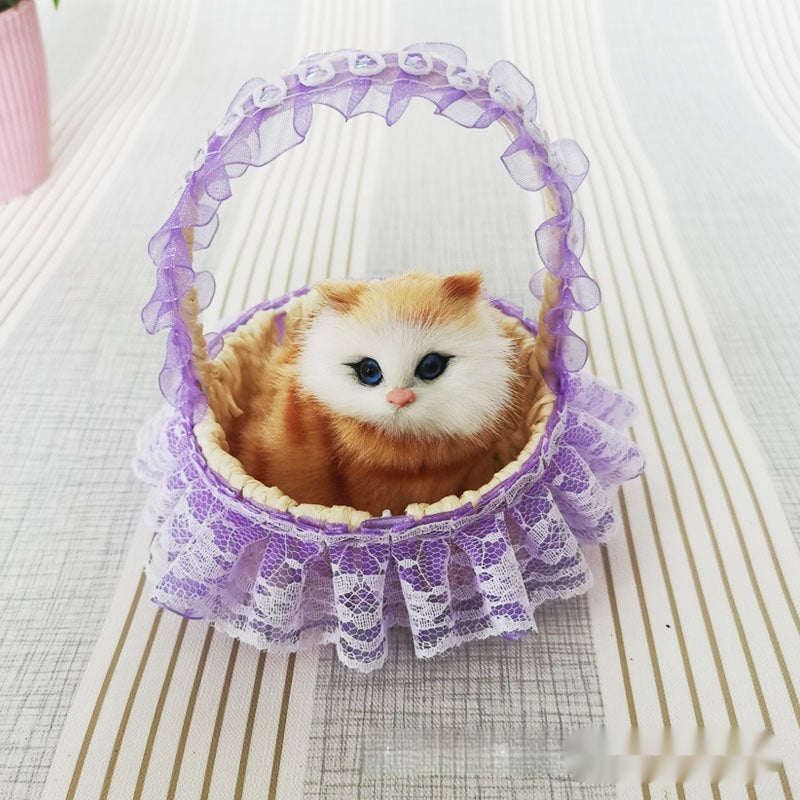 Lace Cabas Cat Fur Ornaments Children's Toys