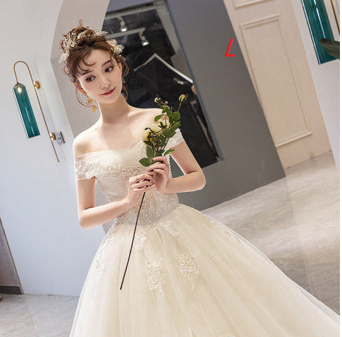 Temperament Trailing Starry Sky One Shoulder French Style Light Forest