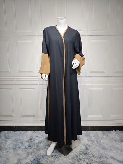 Fashion Middle East Stitching Large Sleeves Cardigan Dubai Elegant Dress