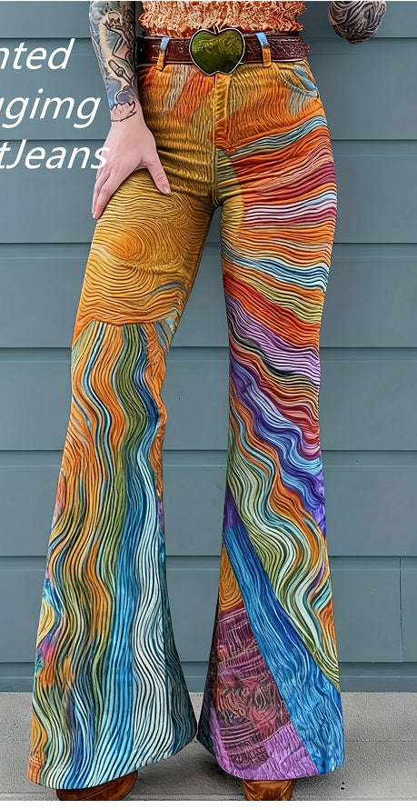 3D Digital Printed Women's Imitation Jeans