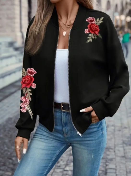 Elegant Zip Up Long Sleeve Jacket