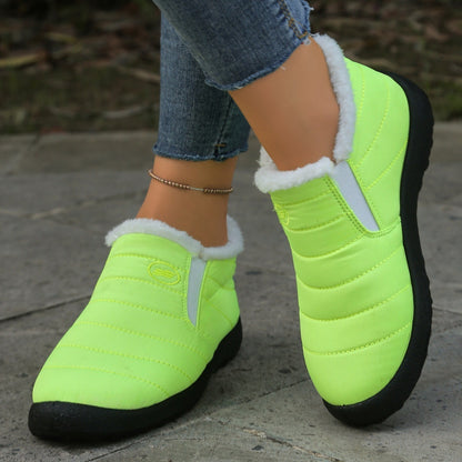 Plus Size Cotton Boots Fleece Lined Padded Warm Keeping Casual Shoes