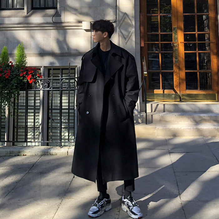 Men Handsome Windbreaker Autumn Winter Korean Fashion Coat
