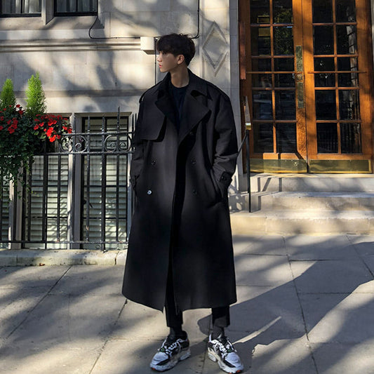 Men Handsome Windbreaker Autumn Winter Korean Fashion Coat