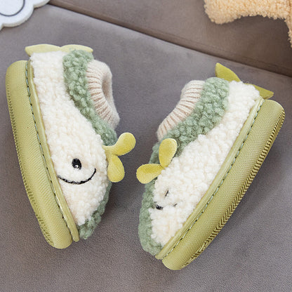 Non-slip Warm Baby Cotton Slippers Children Cartoon Cute Dinosaur Shoes