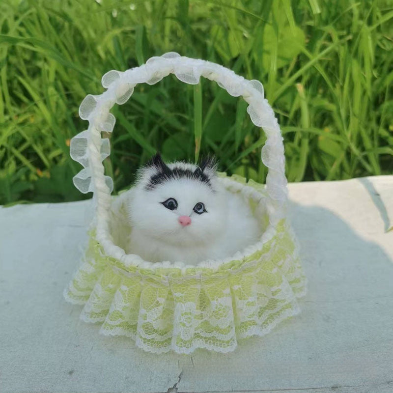 Lace Cabas Cat Fur Ornaments Children's Toys