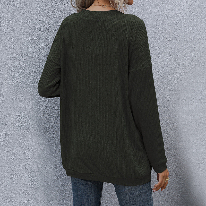 Basic Long Sleeve Solid Color Long Sweater Cardigan