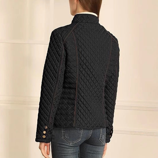 Women's Stand Collar Lightweight Quilted Padded Zip Jacket
