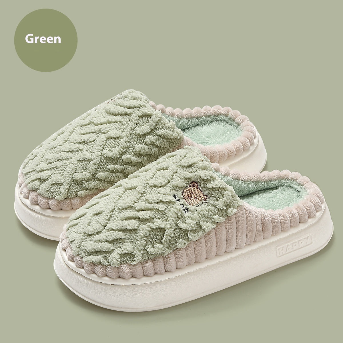 Home Winter Thermal Cotton Slippers Men
