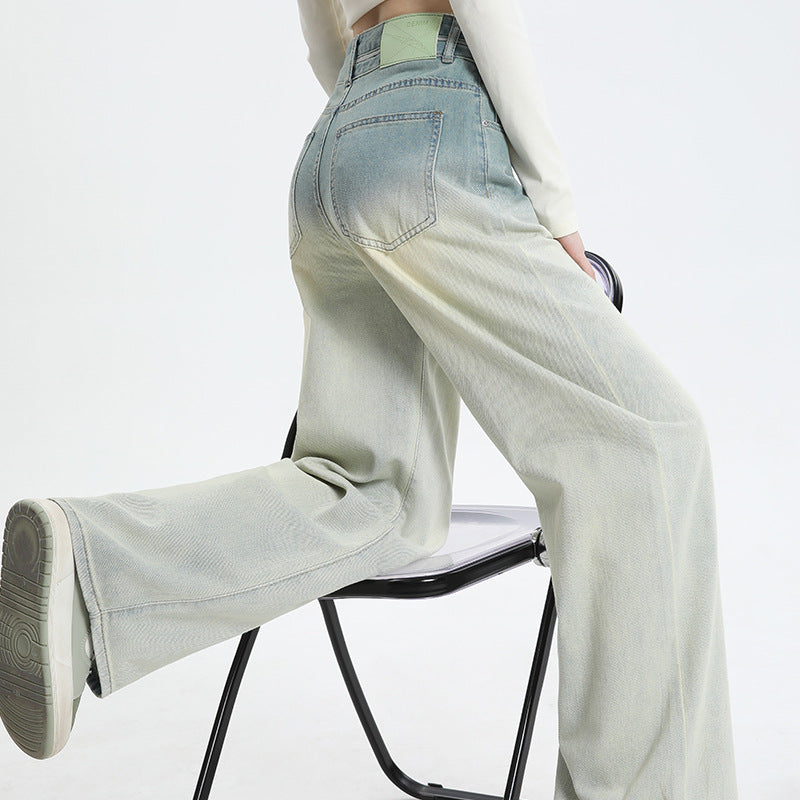 Gradient Design Straight-leg Pants Wide Leg Women's Clothing