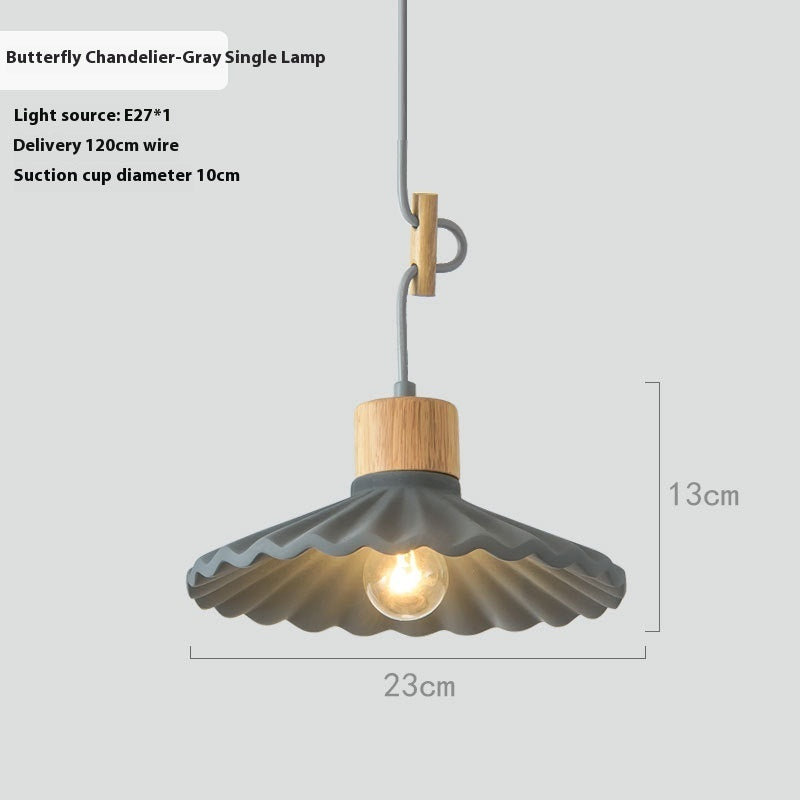 Cement Solid Wood Chandelier Colored Lights