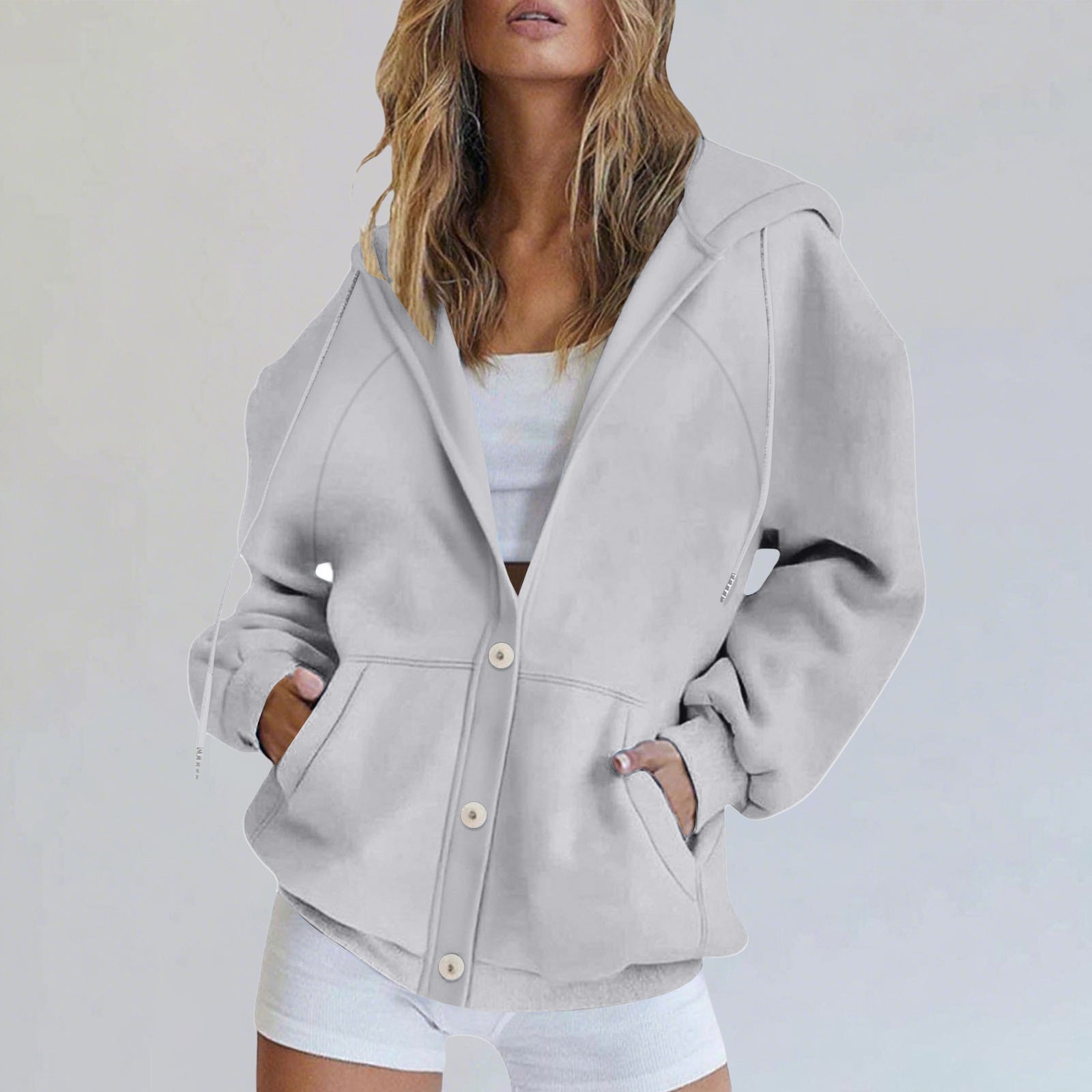Women's Casual Cardigan Sweatshirt Jacket
