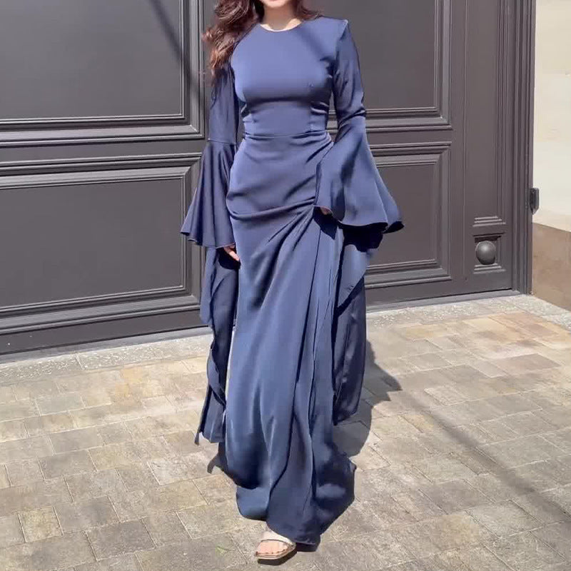 Dubai Robe Slim Fit Slimming Waist-tight Temperament Dress