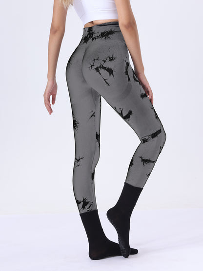 7 Pack Wholesale Fashion Women Sports Yoga High Waist Tie Dye Print Ripped Hollow Leggings Pants