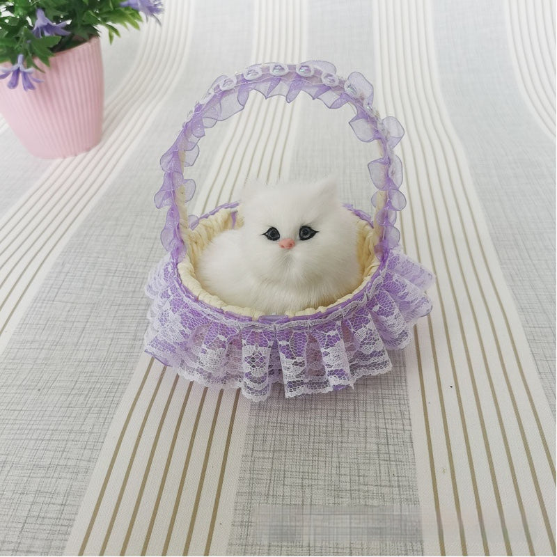 Lace Cabas Cat Fur Ornaments Children's Toys