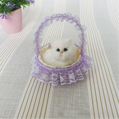 Lace Cabas Cat Fur Ornaments Children's Toys