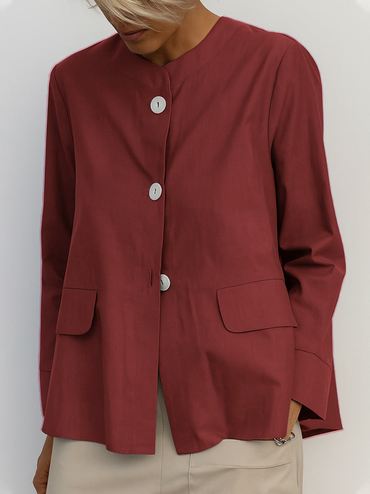 Jacket Women's Casual Temperament Women's Clothing High-end Solid Color Shirt Jacket