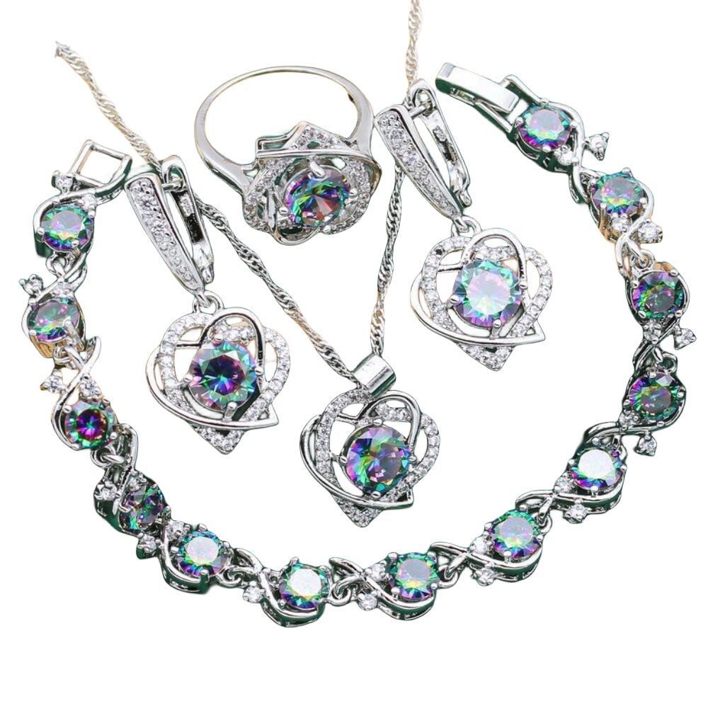 Fashionable Ring Necklace Earring Bracelet Suit