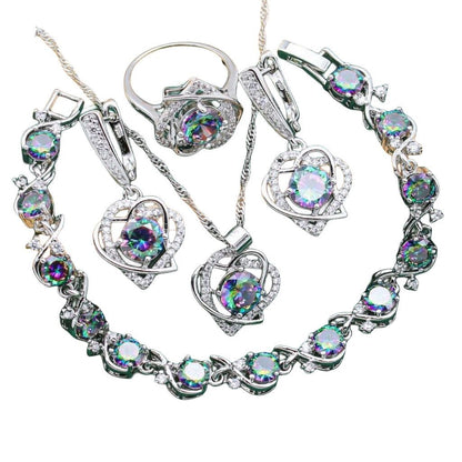 Fashionable Ring Necklace Earring Bracelet Suit