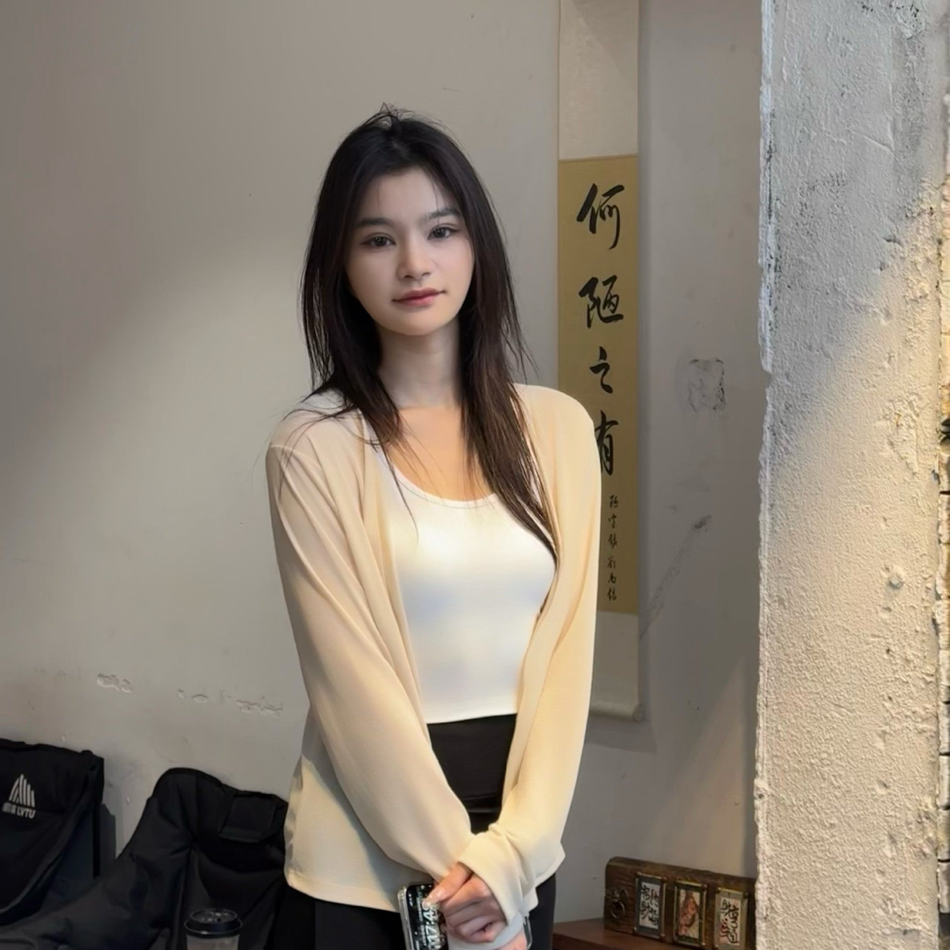 Lyocell Tencel Sun Protection Cardigan Thin Women's Ice Silk Knitted Coat