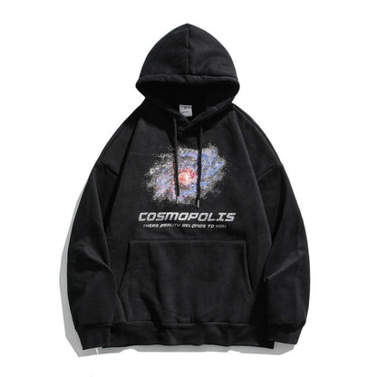 Winter printing tide brand hooded sweater men