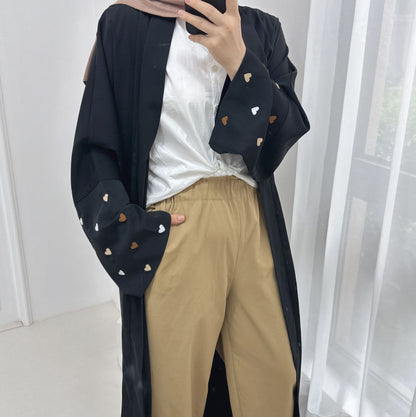 Dubai Love Embroidered Elegant Cardigan Robe