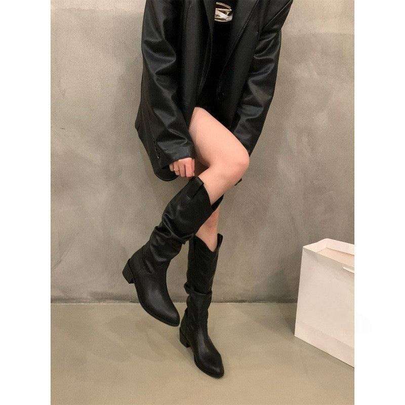 Pointed-toe Western Denim Boots Children