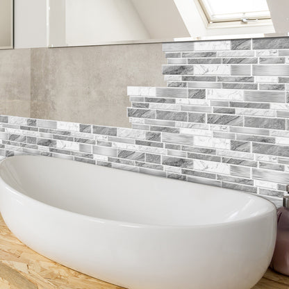 Irregular Shape Modern Grey Marble Pattern Peel And Stick Wallpaper Kitchen Bathroom Tile Stickers