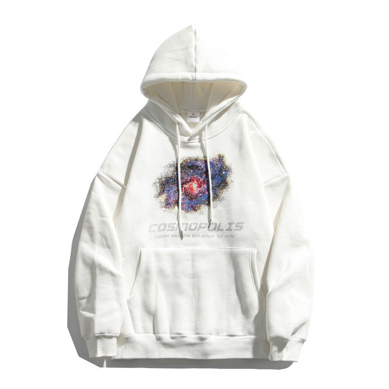 Winter printing tide brand hooded sweater men