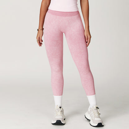 Seamless Stone Washed Yoga Pants High Waist Hip Lift Tight Trousers