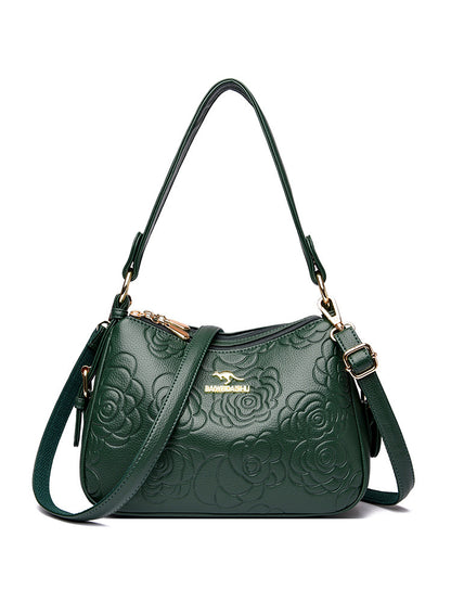 Soft Leather Textured Ethnic Style Simple Versatile Large Capacity Shoulder Messenger Bag
