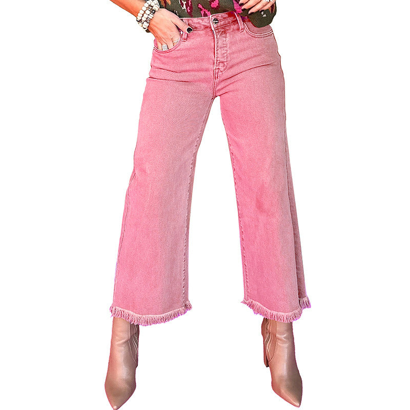 European And American Leisure Versatile High Waist Zipper Jeans