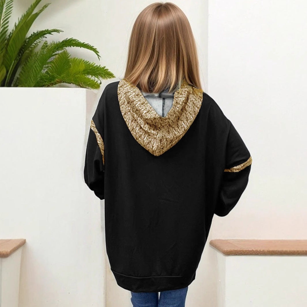 Digital Printing Loose Plus Size Hooded Sweater