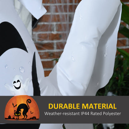 HOMCOM 5ft Halloween Inflatables Outdoor Decorations Ghost With Pumpkin, Outdoor Blow Up Yard Decor With LED Lights For Garden, Lawn, Party, Holiday