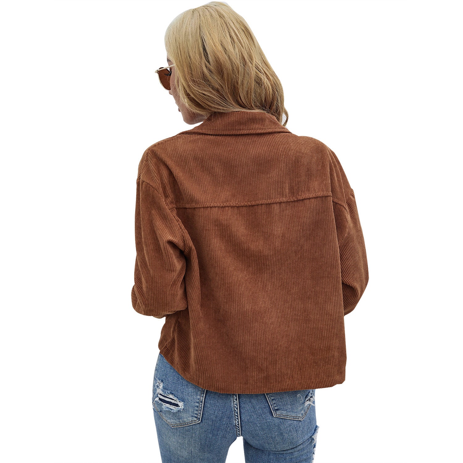 Casual Coat Women's Corduroy Short Slim Top