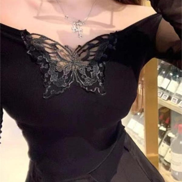 New Shirt Women's Butterfly Embroidery