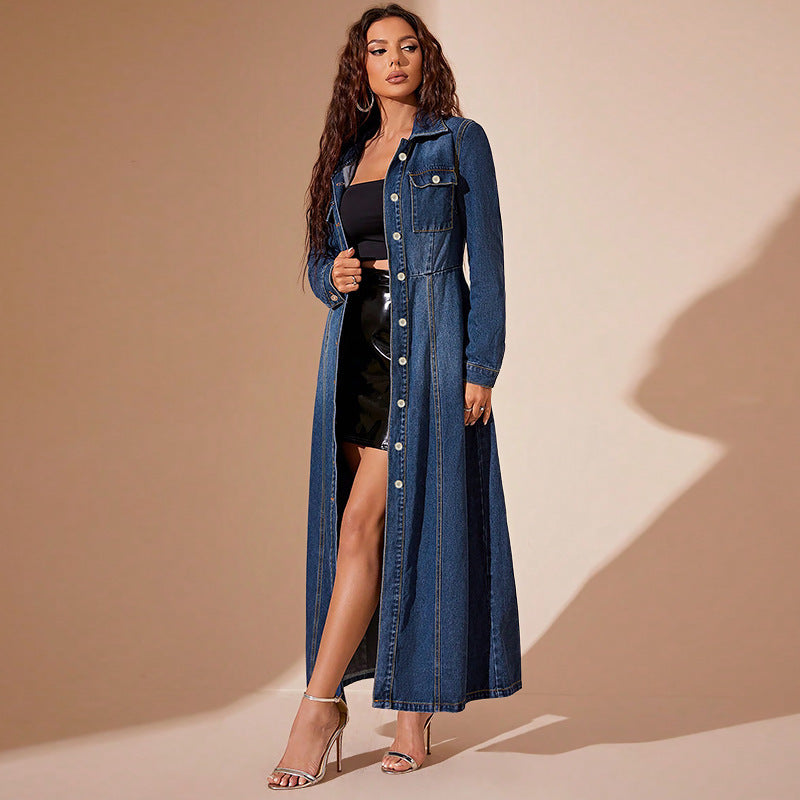 Denim Button Cardigan Jacket Dress